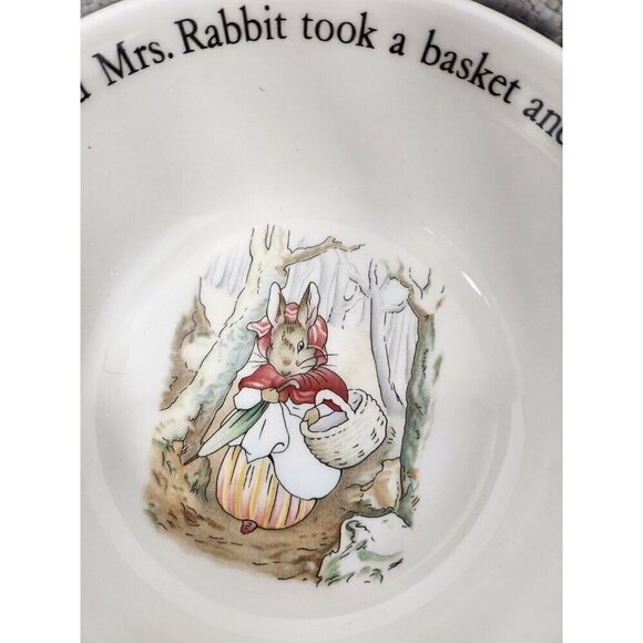 Vintage Wedgwood Peter Rabbit Kids 2 Piece Set Handled Mug And Oatmeal Bowl NEW - Picture 8 of 10